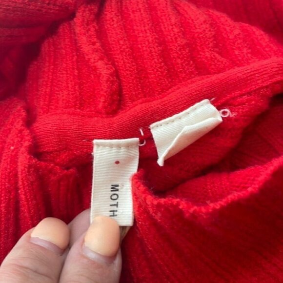 ANTHROPOLOGIE Moth red sweater wide sleeves soft event holiday striped sz small - Picture 3 of 6